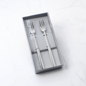 Supreme Stainless Steel 2-Piece Slim Square Edge Dessert Fork