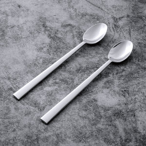 Supreme Stainless Steel 2-Piece Slim Square Edge Ice Tea Spoon