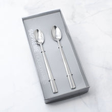 Load image into Gallery viewer, Supreme Stainless Steel 2-Piece Slim Square Edge Ice Tea Spoon