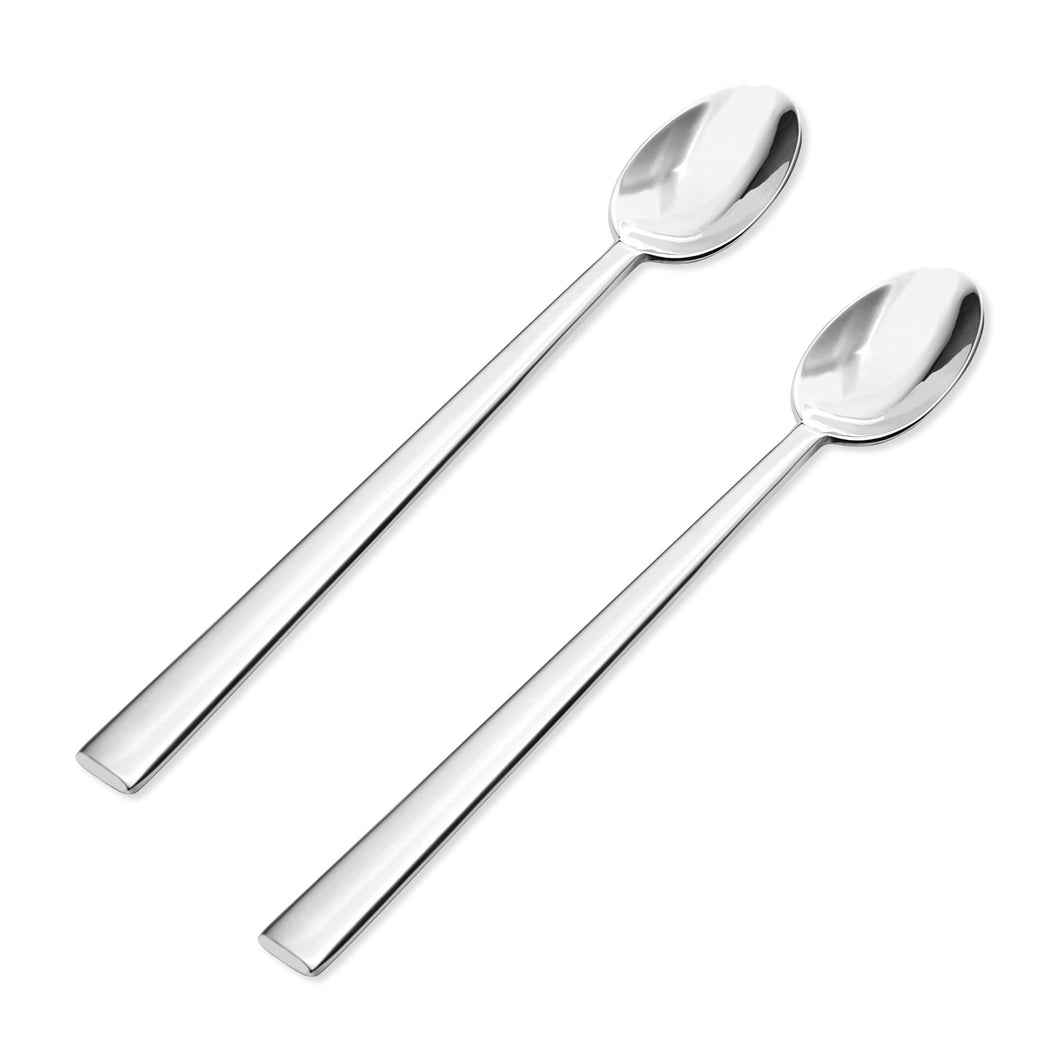 Supreme Stainless Steel 2-Piece Slim Square Edge Ice Tea Spoon