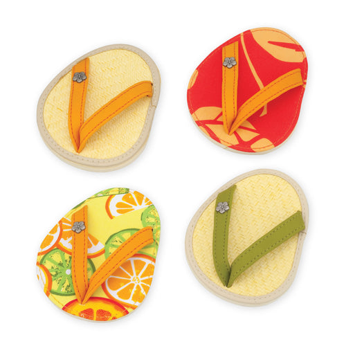 Drinkwear 4-Piece Citrus Margarita Flip Flop Coaster