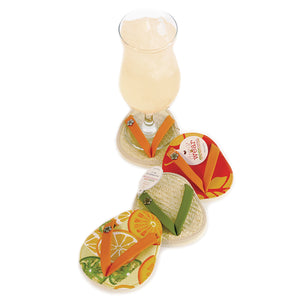 Drinkwear 4-Piece Citrus Margarita Flip Flop Coaster