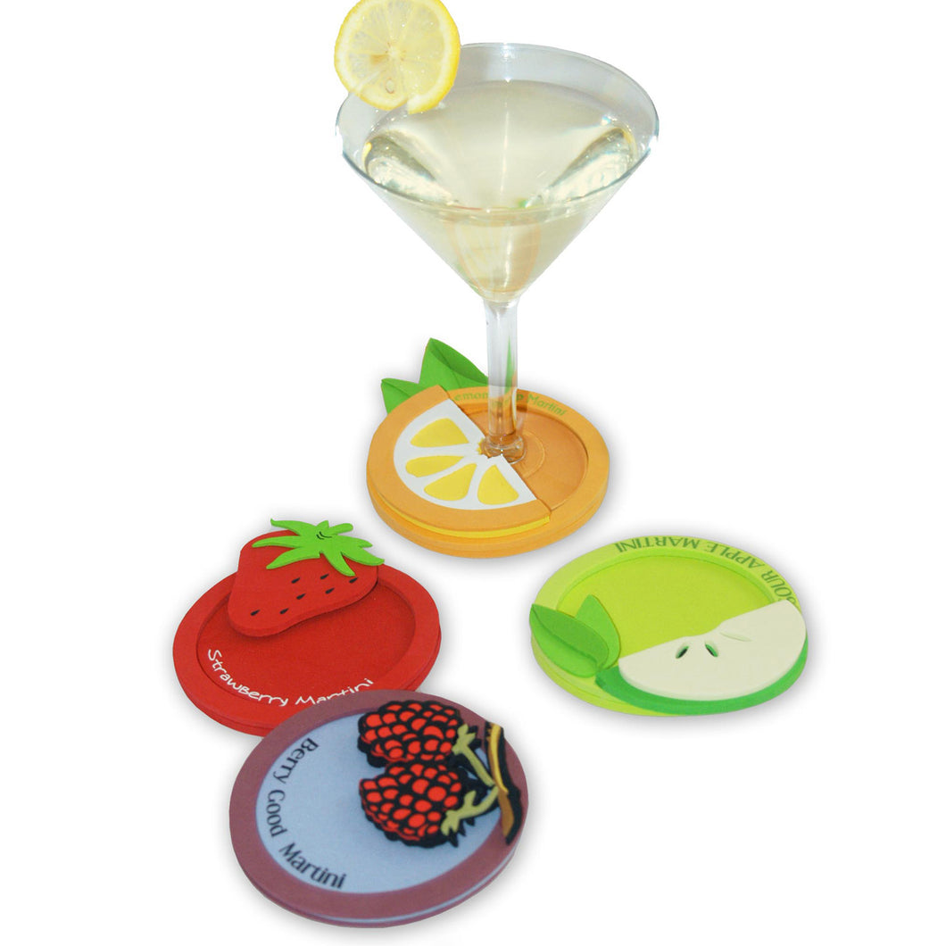 Drinkwear 4-Piece Martini Favorites EVA Coaster