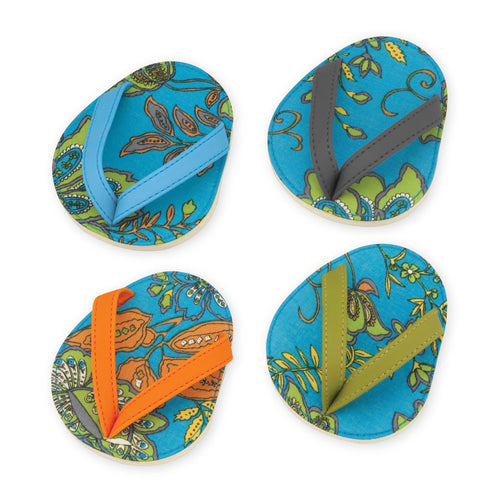 Drinkwear 4-Piece Aqua Verra Flip Flop Coaster