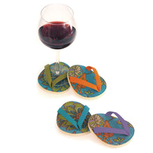 Load image into Gallery viewer, Drinkwear 4-Piece Aqua Verra Flip Flop Coaster