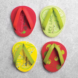 Drinkwear 4-Piece Cocktail Party Flip Flop Coaster