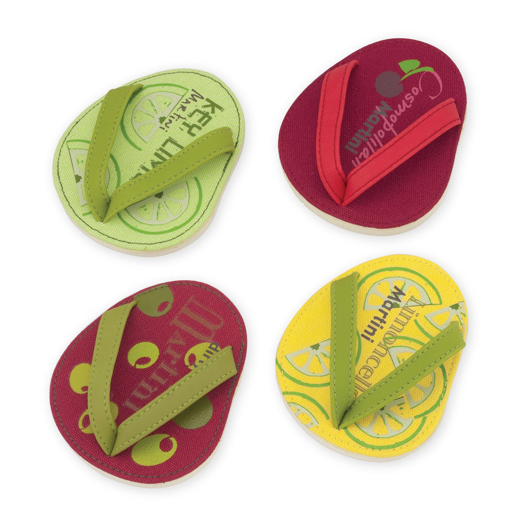 Drinkwear 4-Piece Cocktail Party Flip Flop Coaster