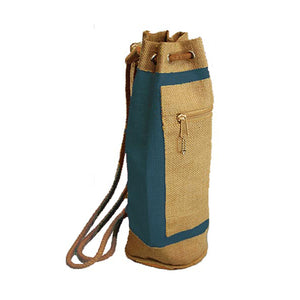 Drinkwear Jute Duffle Wine Tote, Blue