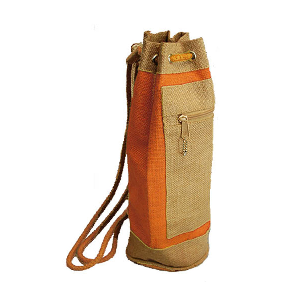 Drinkwear Jute Duffle Wine Tote, Orange