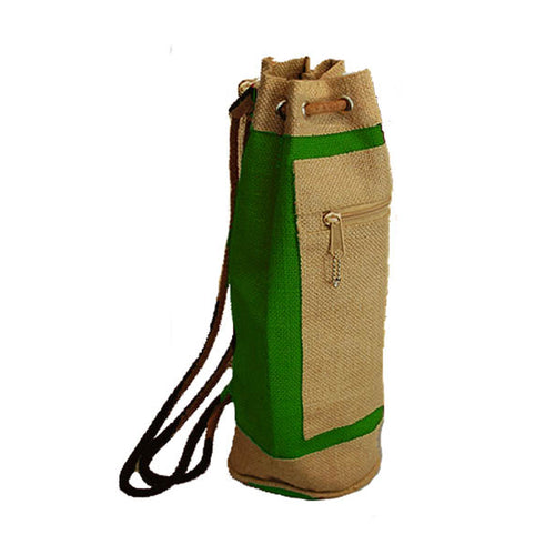 Drinkwear Jute Duffle Wine Tote, Green