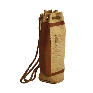 Drinkwear Jute Duffle Wine Tote, Brown