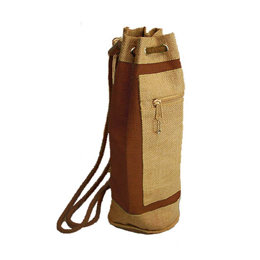 Drinkwear Jute Duffle Wine Tote, Brown