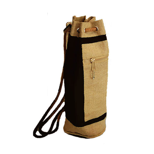 Drinkwear Jute Duffle Wine Tote, Black
