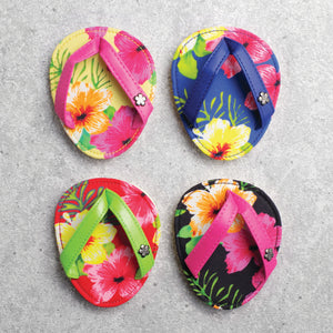 Drinkwear 4-Piece Hibiscus Hula Flip Flop Coaster
