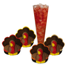 Load image into Gallery viewer, Drinkwear 4-Piece Turkey Plush Slipper Coaster