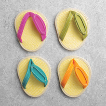 Load image into Gallery viewer, Drinkwear 4-Piece Framed Rattan Flip Flop Coaster