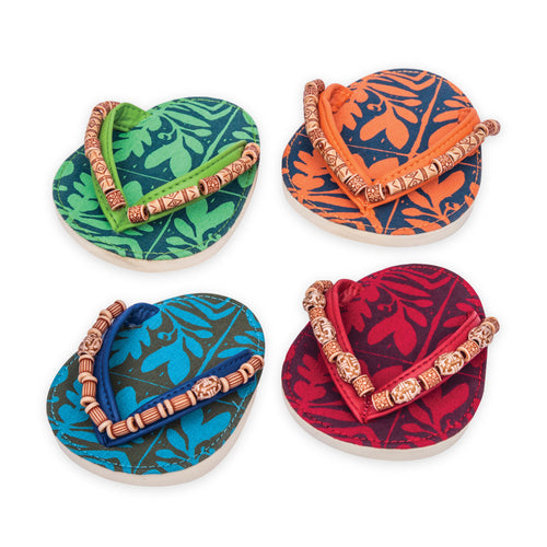 Drinkwear 4-Piece Totum Tiki Flip Flop Coaster