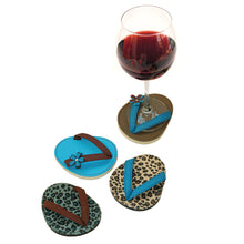 Load image into Gallery viewer, Drinkwear 4-Piece Jaquar Flip Flop Coaster