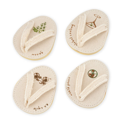 Drinkwear 4-Piece Go Green Flip Flop Coaster