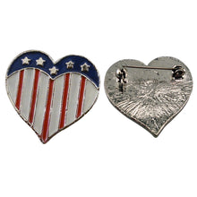 Load image into Gallery viewer, Heart Shape Flag Pendant Pin Set of 12