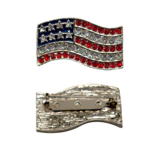 Flag with Jewels Pendant Pin Set of 12
