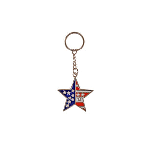 USA Flag Star Key Chain Set of 12
