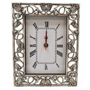 Flowers Pewter Clock