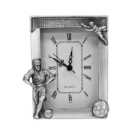 Soccer Pewter Clock
