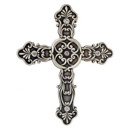 Cross with Floral Design Figurine