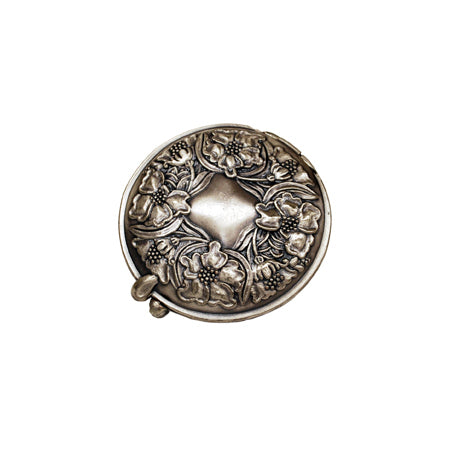 Flower Circle Shape Pewter Mirror