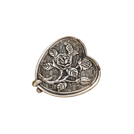 Rose Heart Shape Pewter Mirror
