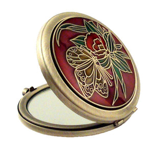 Butterfly Red Pewter Mirror, Gold