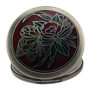 Butterfly Red Pewter Mirror, Gold