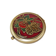 Load image into Gallery viewer, Butterfly Red Pewter Mirror, Gold