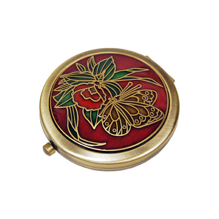 Butterfly Red Pewter Mirror, Gold