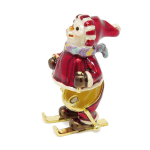 Ski Snowman Trinket Box