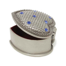 Load image into Gallery viewer, Vintage Heart with Blue Crystals Trinket Box