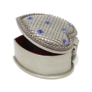 Vintage Heart with Blue Crystals Trinket Box