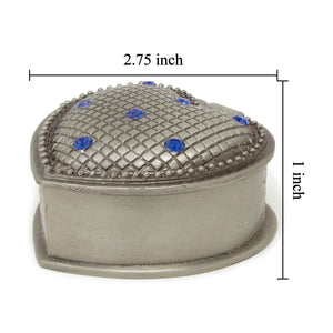 Vintage Heart with Blue Crystals Trinket Box