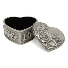 Load image into Gallery viewer, Vintage Rose Embossed Heart Trinket Box