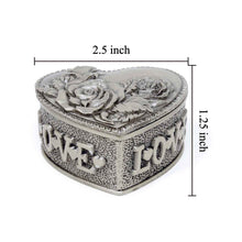 Load image into Gallery viewer, Vintage Rose Embossed Heart Trinket Box