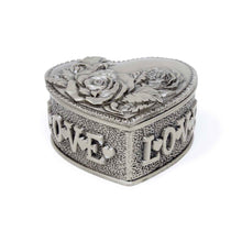 Load image into Gallery viewer, Vintage Rose Embossed Heart Trinket Box