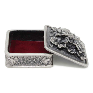 Vintage Butterfly Square Trinket Box