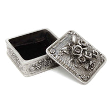 Load image into Gallery viewer, Vintage Rose Square Trinket Box