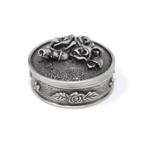 Vintage Rose Round Trinket Box