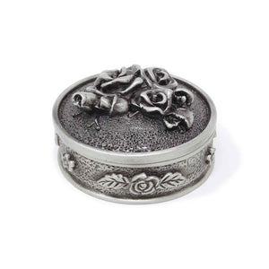 Vintage Rose Round Trinket Box
