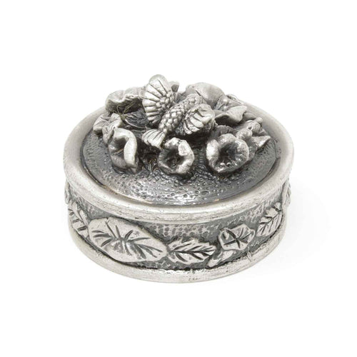 Vintage Hummingbird Round Trinket Box