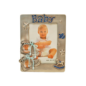 Baby Boy Shoe, 3 Holes Picture Frame