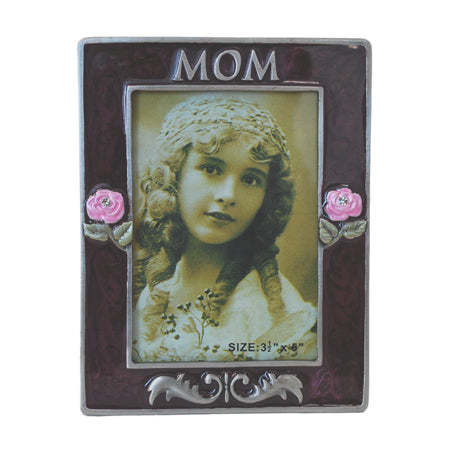 Mom Picture Frame, Silver/Brown, 3.5