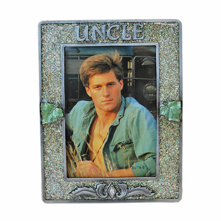 Uncle Picture Frame, Silver/Glitter, 3.5
